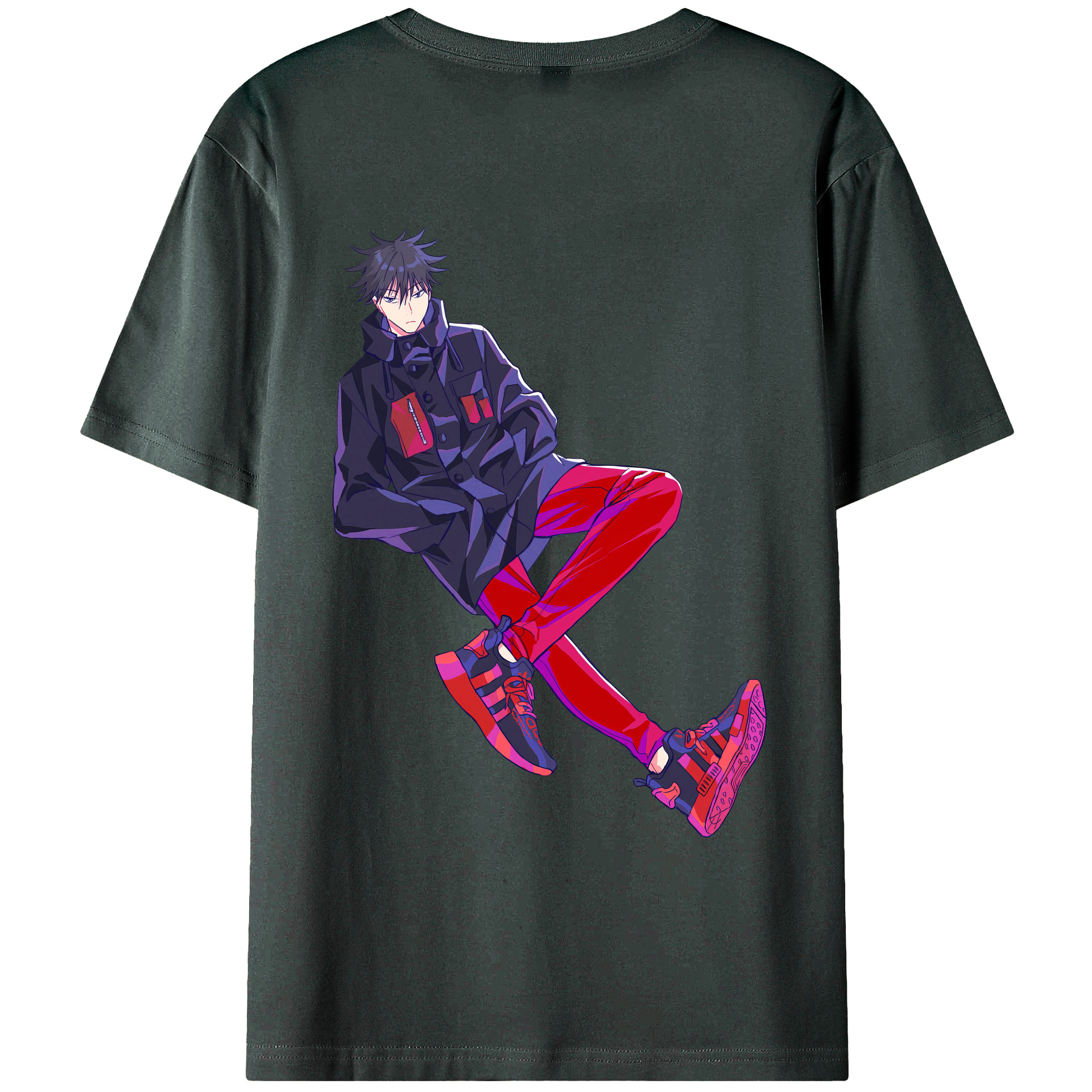 （画像用） 呪術廻戦 Jujutsu Kaisen 綿100％ メンズ半袖Tシャツ（バックプリント） 通気性